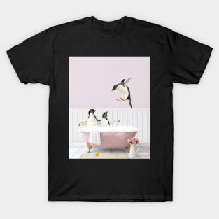 Penguins in a Vintage Bathtub T-Shirt